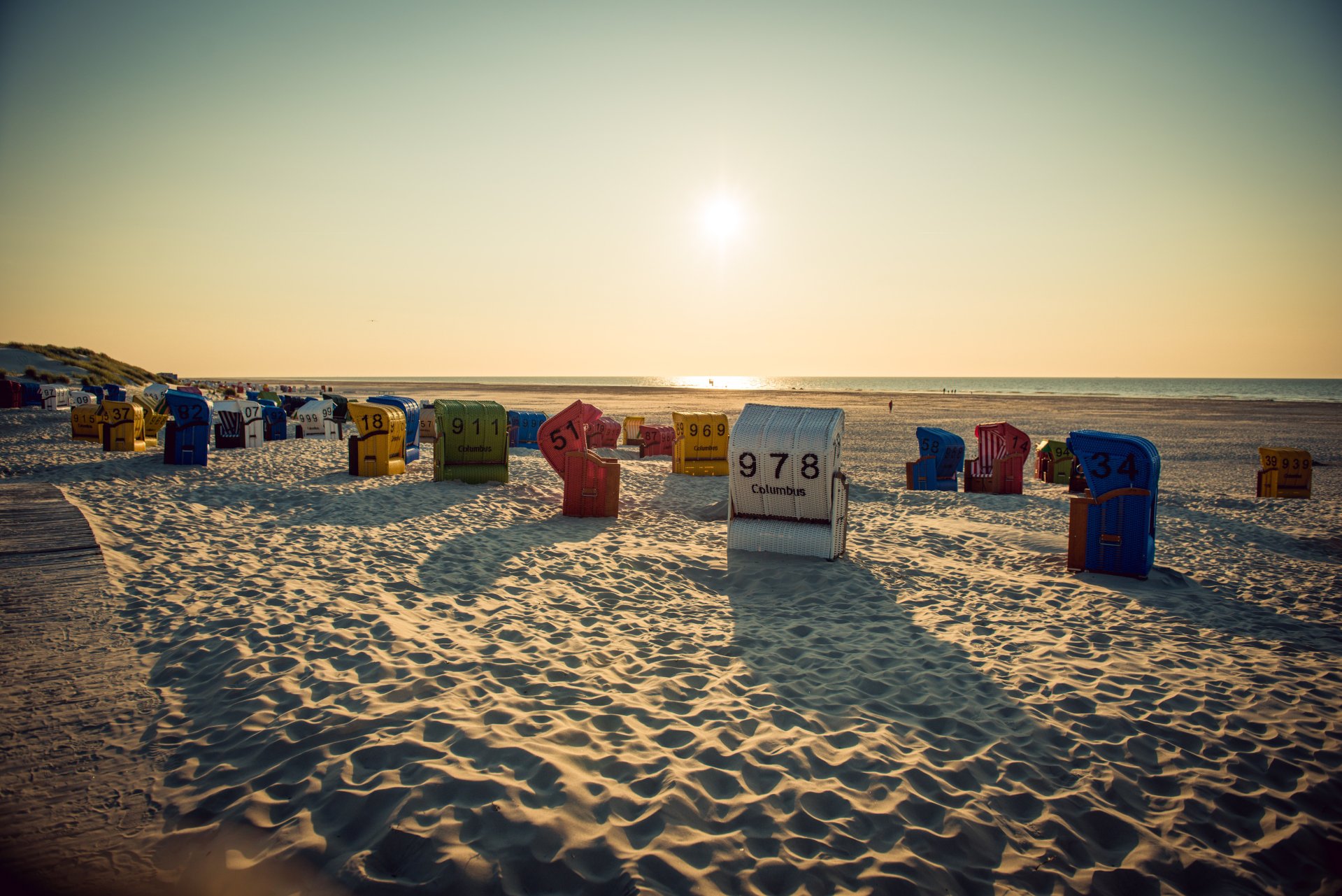 Strand auf Juist Strandkörbe am Strand