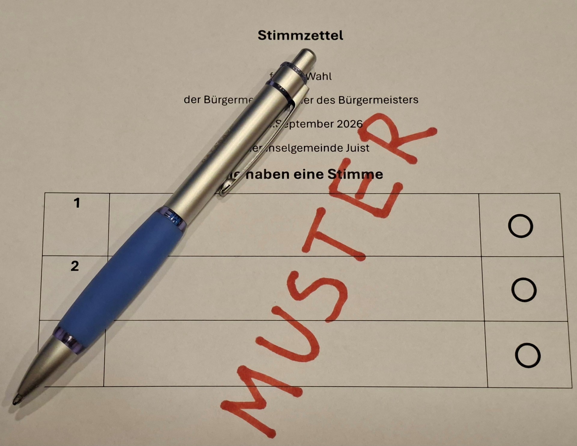 Stimmzettel Muster Stimmzettel Muster